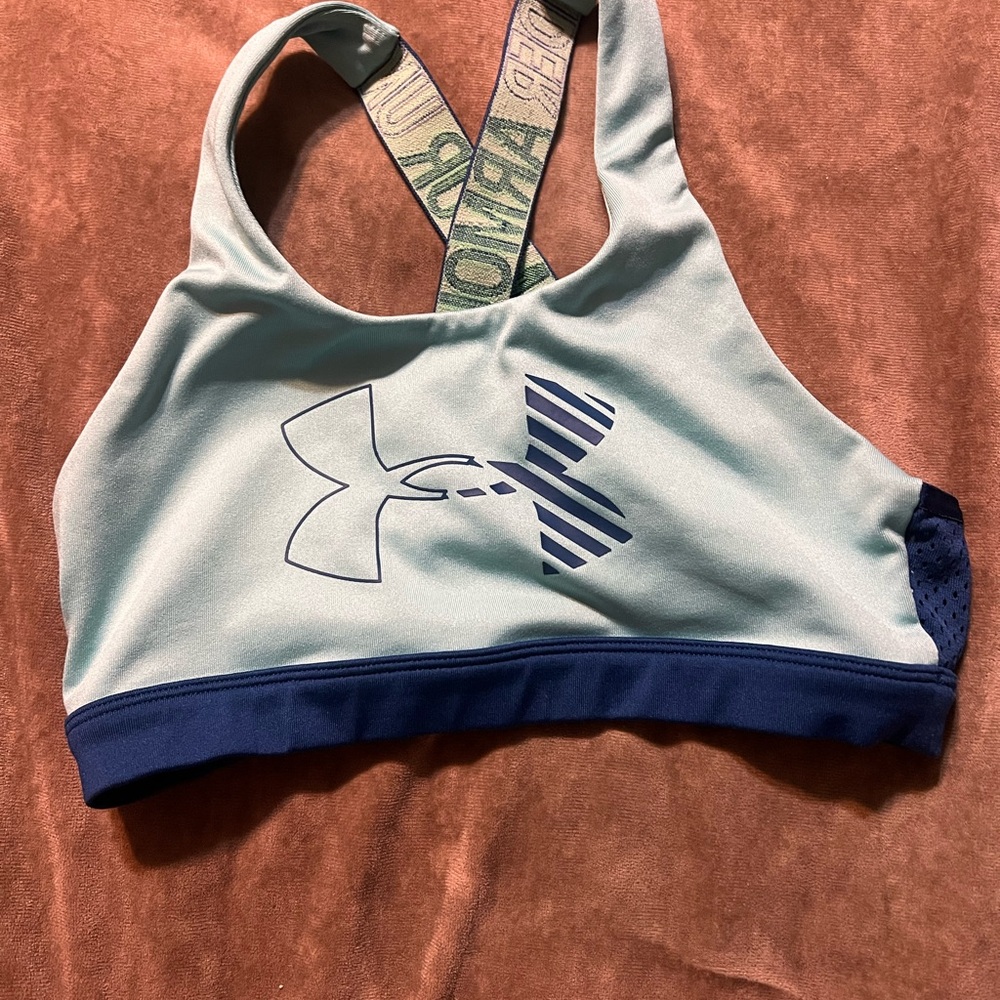 Under Armour Kids Sports Bra - Light Blue and Navy